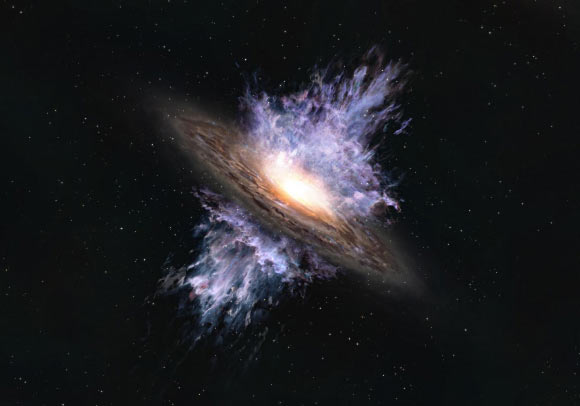 ALMA Detects Powerful Black-Hole Wind in Distant Quasar | Astronomy
