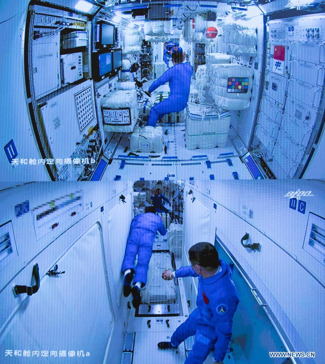 Setting up Wi-Fi, unboxing deliveries – Taikonauts busy 'housewarming' on their 1st day in space - Global Times