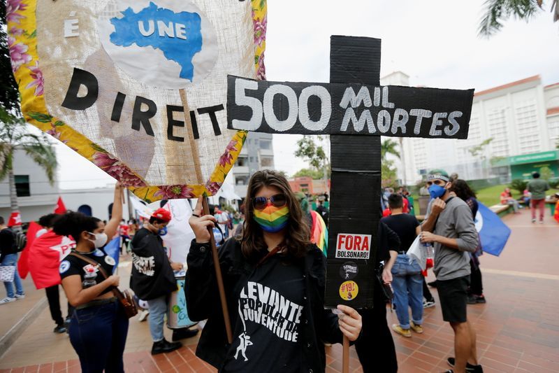 Brazilians protest Bolsonaro's role in half a million COVID-19 deaths