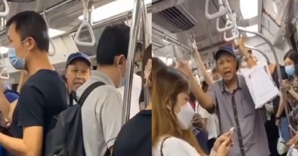 Uncle giving speech inside mrt, says leaders are “monkeying around”