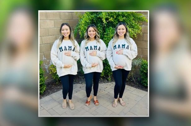 Triplet sisters fall pregnant at the same time with their babies due weeks apart