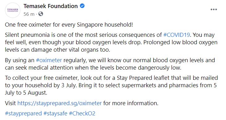 Temasek gives free oximeter to all s'pore households ...