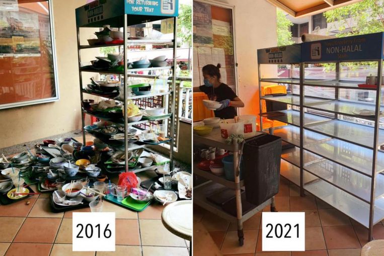 Full tray-return rack photo circulating on social media taken in 2016, says NEA