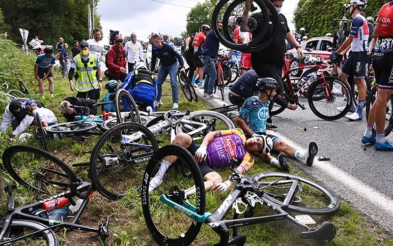 Spectator who caused massive Tour de France pile-up arrested