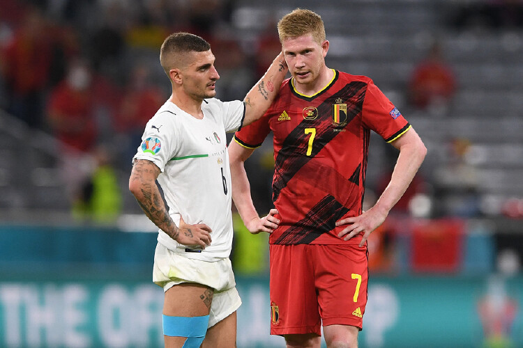 Thibaut Courtois and Kevin De Bruyne react as Belgium are eliminated at ...