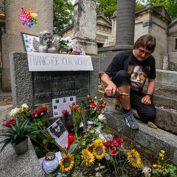 Fans honour The Doors' frontman Jim Morrison in Paris 50 years after his death