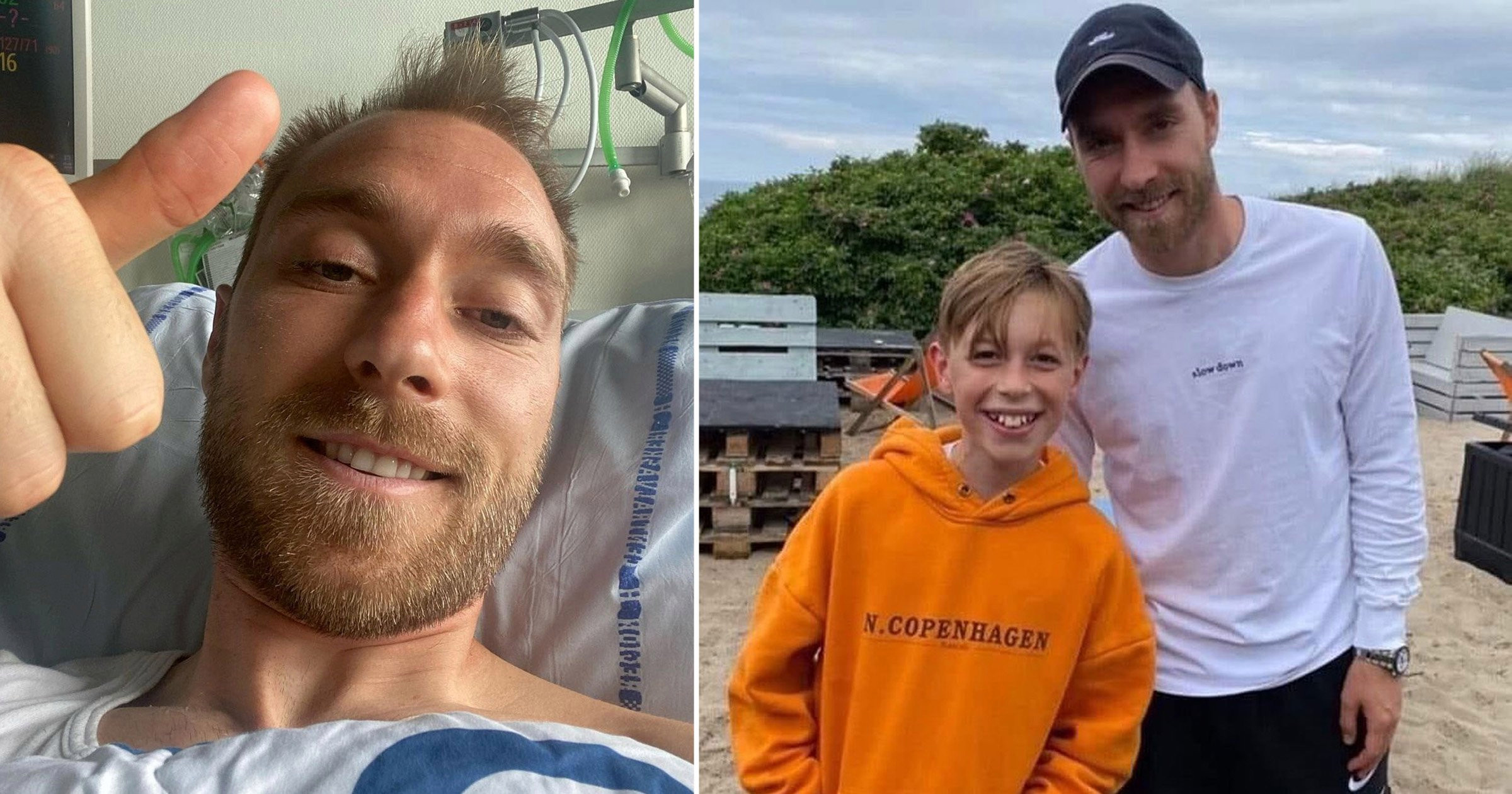 Christian Eriksen pictured for first time since leaving hospital after cardiac arrest