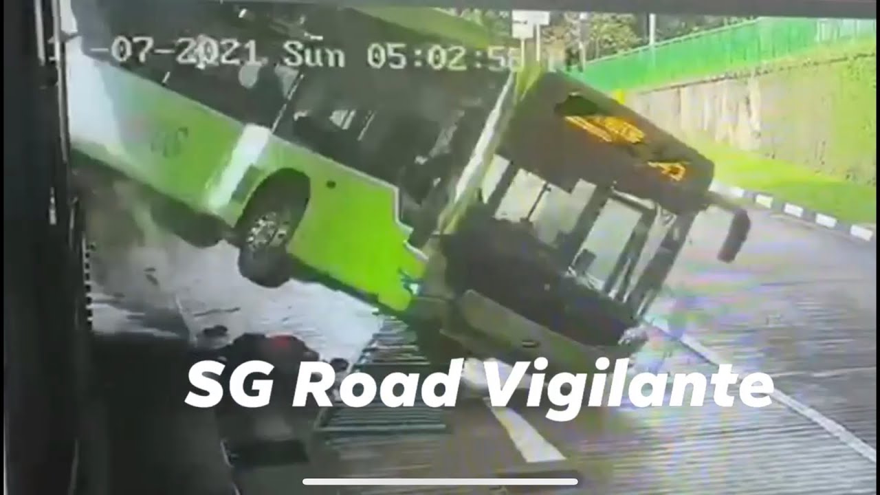 bukit batok bus interchange leaked cctv footage of bus service crashing