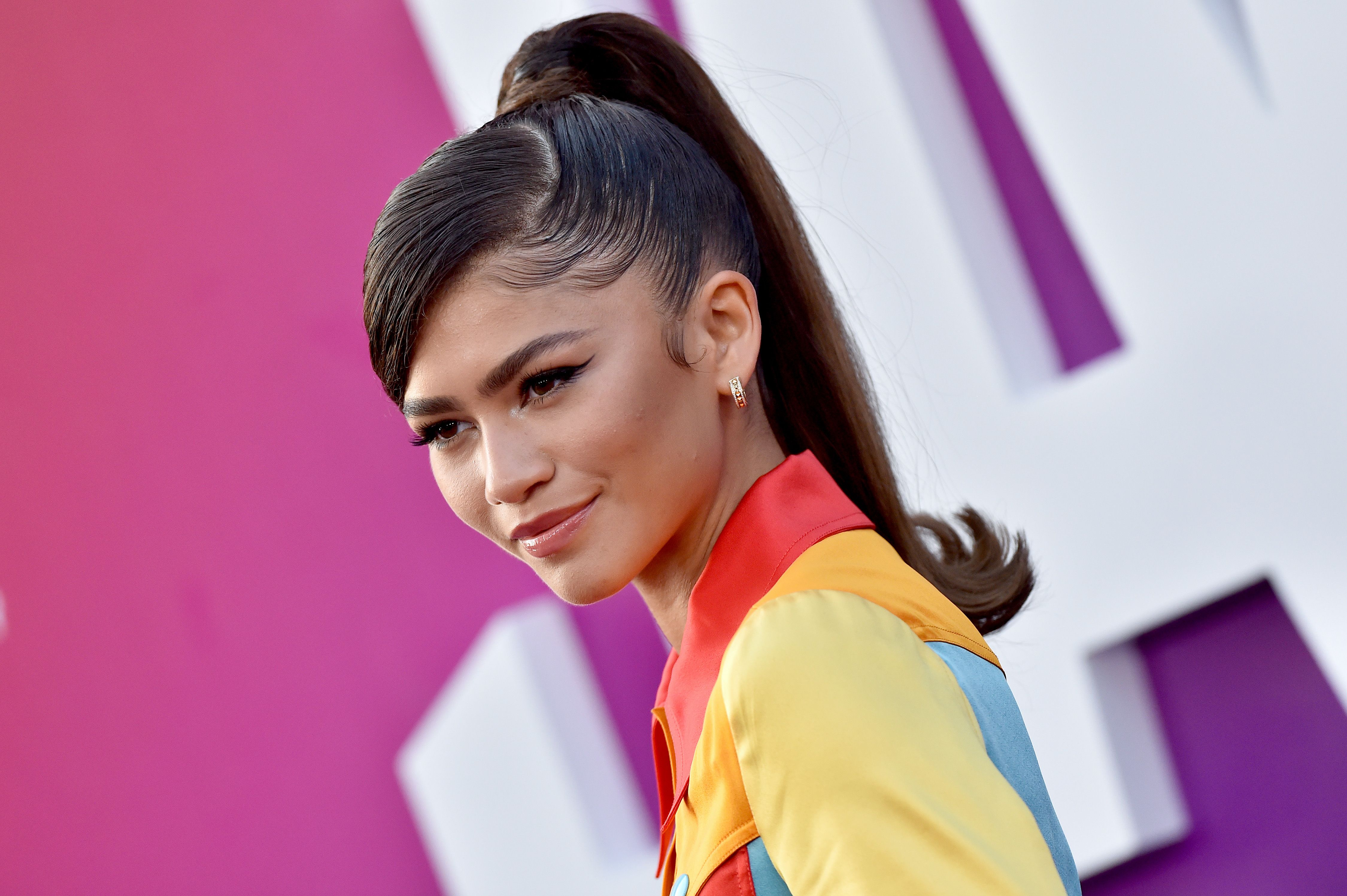 Zendaya Channels Lola Bunny in a Colorful Moschino Fit at the Space Jam Premiere