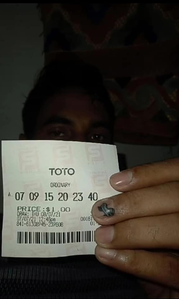 Foreign worker won toto first prize, over sgd$2.8M