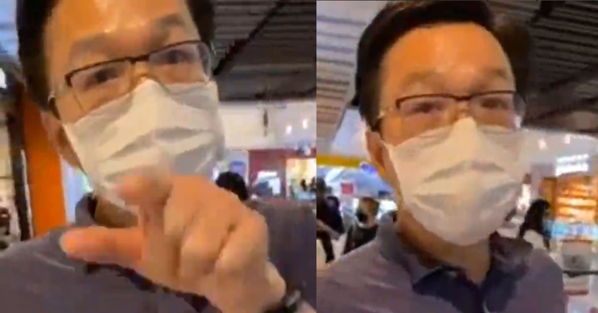 Man confronts couple at jem told them to drink water with mask on