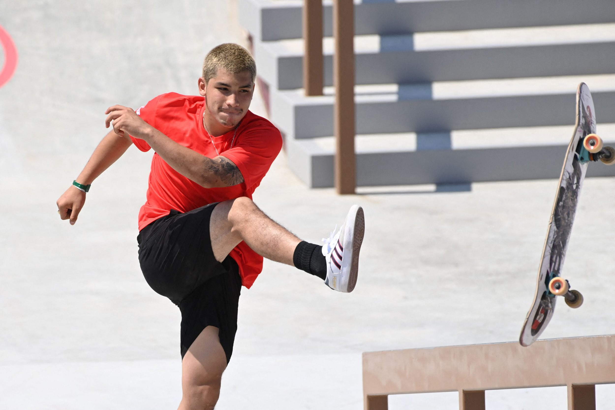 Skateboarder Angelo Caro Narvaez suffers eye-watering crash at Tokyo Olympics