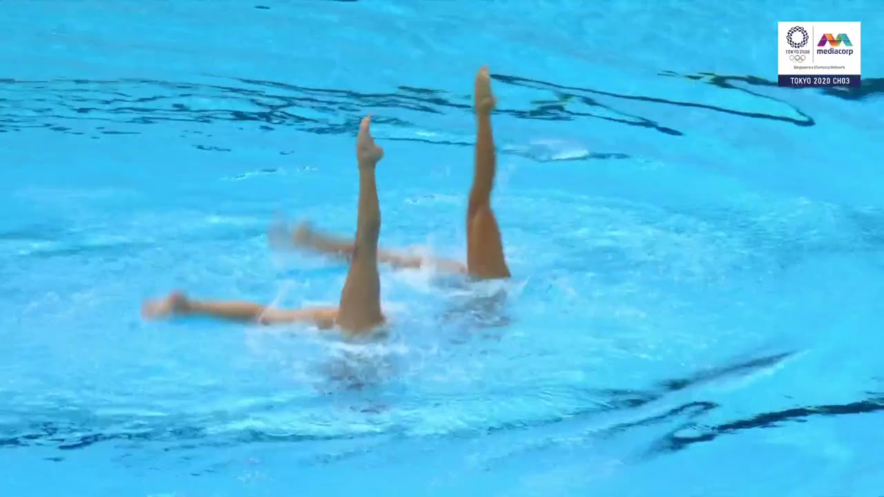 Artistic swimmers from Mexico at Tokyo Olympics free routine preliminary round