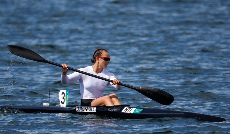 Olympics-Canoe sprint-Carrington sets new Olympic best en route to final