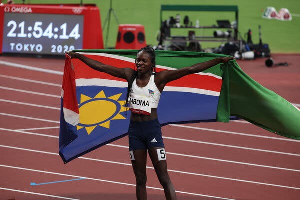 Barred From 400 Meters, Namibia’s Mboma Wins Silver in the 200