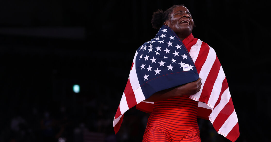 Tamyra Mensah-Stock becomes the first Black woman to win a wrestling gold.