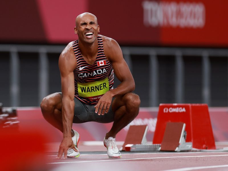 Olympics-Athletics-Canada's Warner starts fast to grab halfway lead in decathlon