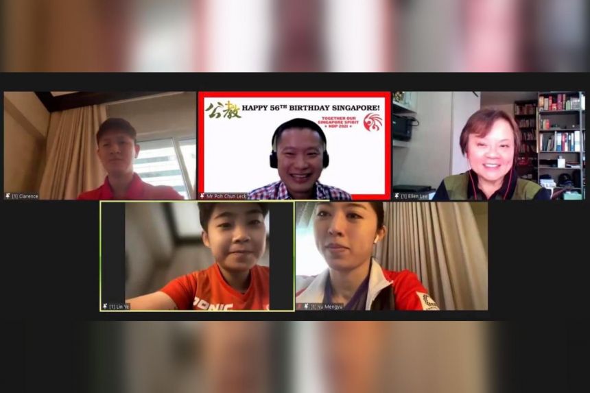 Table tennis: Olympians Yu Mengyu, Lin Ye, Clarence Chew celebrate National Day virtually with Catholic High