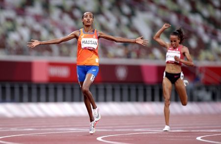 Olympics-Athletics-Hassan wins 10,000m gold for third Tokyo medal
