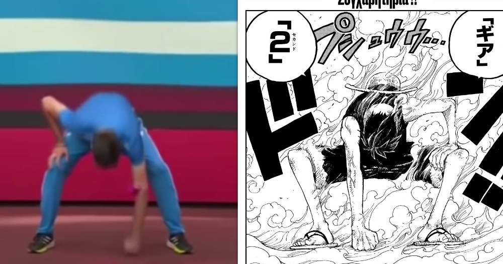 Olympic athletes strike iconic anime poses including Luffy's Gear 2nd & the Kamehameha
