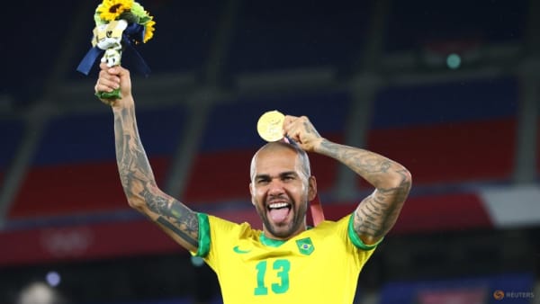 Football: Brazil's Alves crowns trophy-laden career with Olympic gold