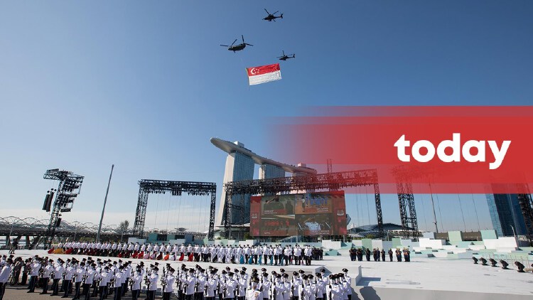State flag flypast at 2021 National Day Ceremonial Parade ...