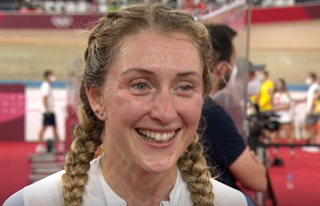 Laura Kenny reacts to husband Jason becoming Britain’s most successful ever Olympian