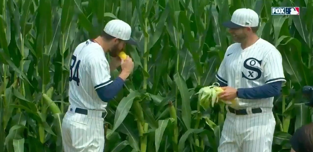 White Sox Outfielders Ate The Gross Corn At The ‘Field Of Dreams’ Game Against The Yankees