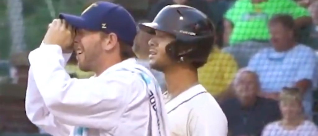 A Baseball Player Enlisted A Golf Caddy For An Elaborate Routine As He Approached The Plate For An At Bat