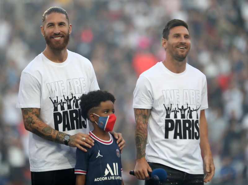 Soccer-Messi unveiled ahead of PSG match but is not included in match squad
