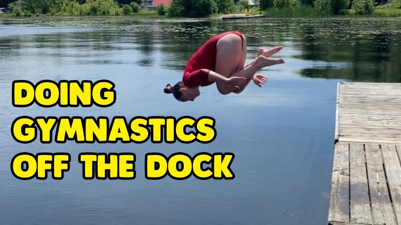 Performing Gymnastics On Lake Dock