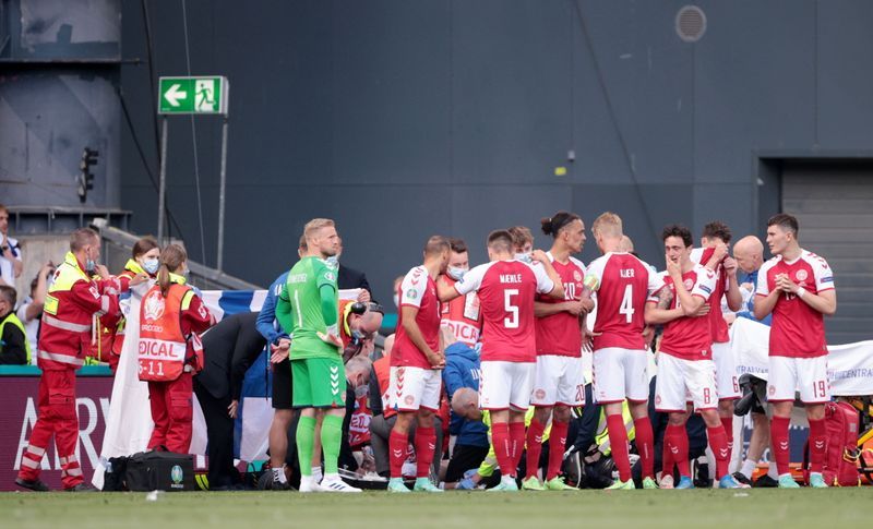 Soccer-Kjaer plays down hero tag as Eriksen return remains unclear