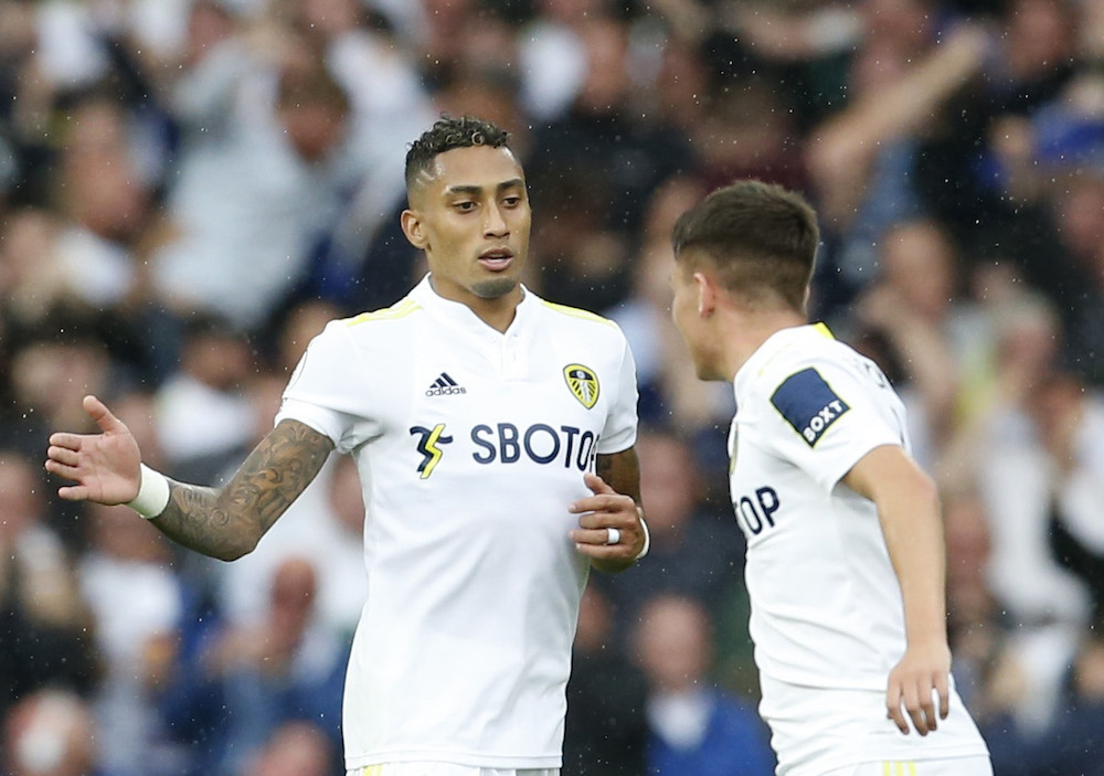 Raphinha rocket earns Leeds 2-2 home draw against Everton