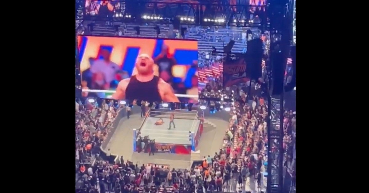 Watch: Brock Lesnar Attacks John Cena After SummerSlam Ends