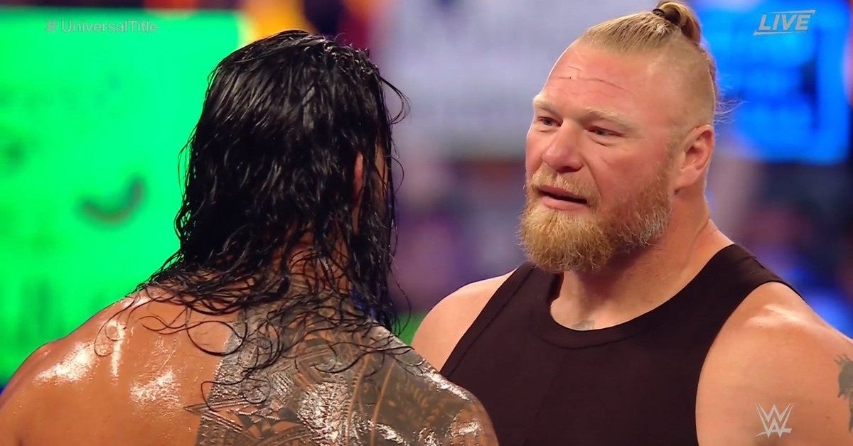 Brock Lesnar Returns at WWE SummerSlam, Stares Down Roman Reigns