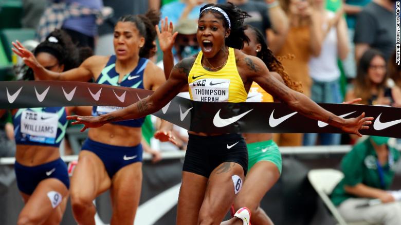 Olympic champion Elaine Thompson-Herah runs second-fastest women's 100 meters of all time