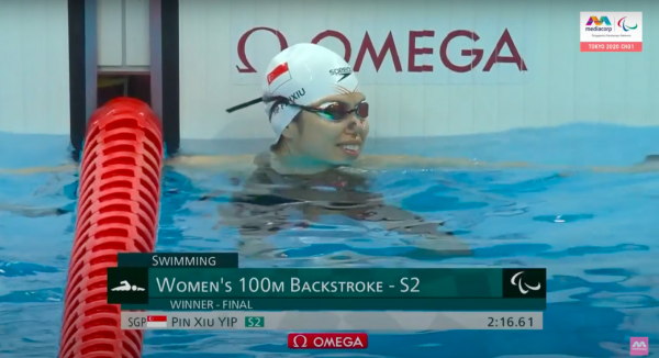 Yip pin xiu finishes first in Women’s 100m backstroke, brings home gold medal for s’pore