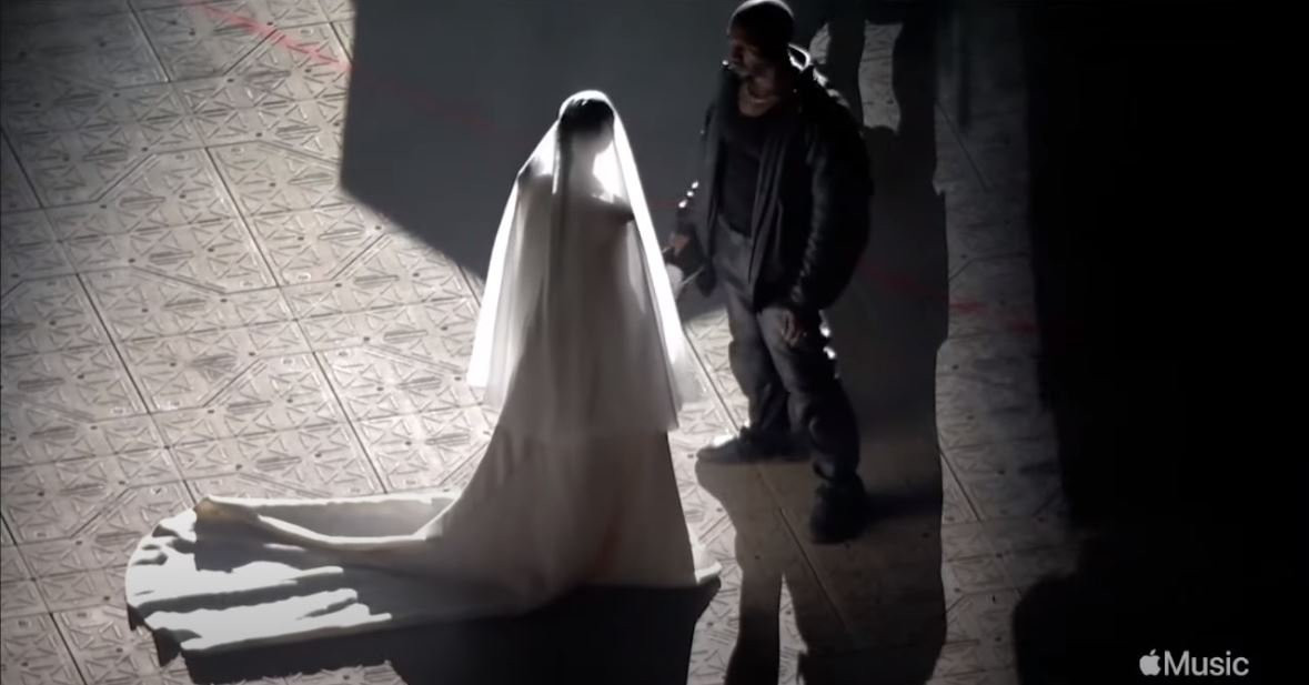 Kim Kardashian Emerges In Wedding Dress At Estranged Husband Kanye Wests Donda Listening Party 