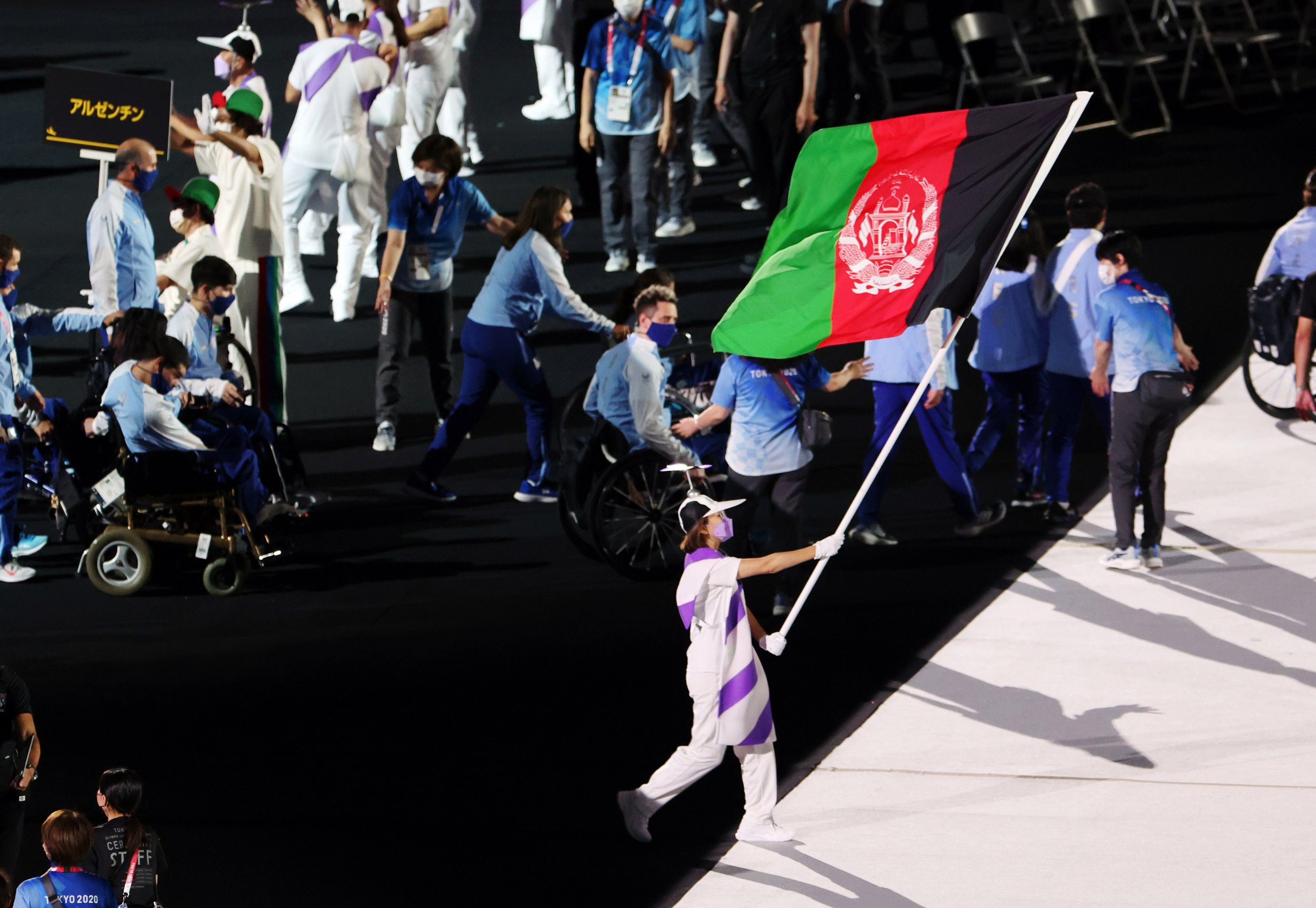Heartbreaking moment Afghan flag flown at Paralympics with no athletes behind it