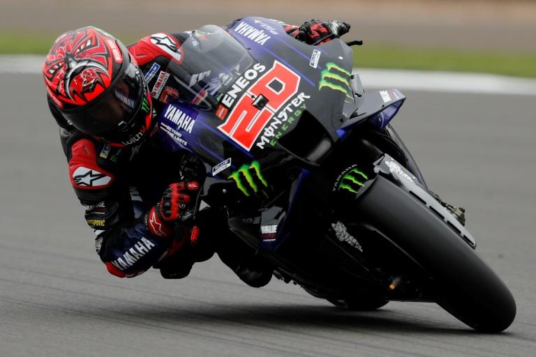 Quartararo survives dramatic fall to set British MotoGP pace