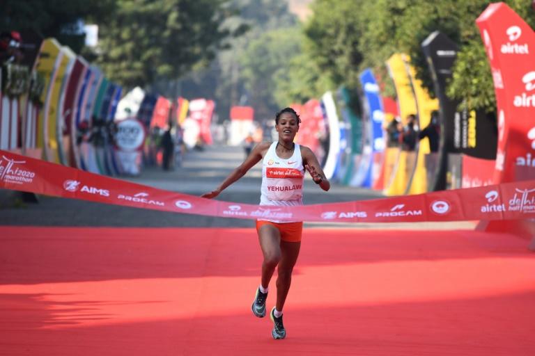 Ethiopia's Yehualaw smashes women's half marathon record