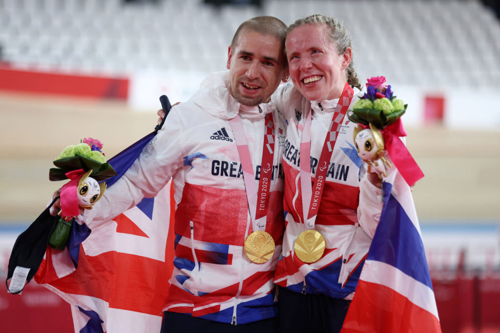 Husband and wife Neil and Lora Fachie both win Paralympic gold medals for Team GB within 16 minutes