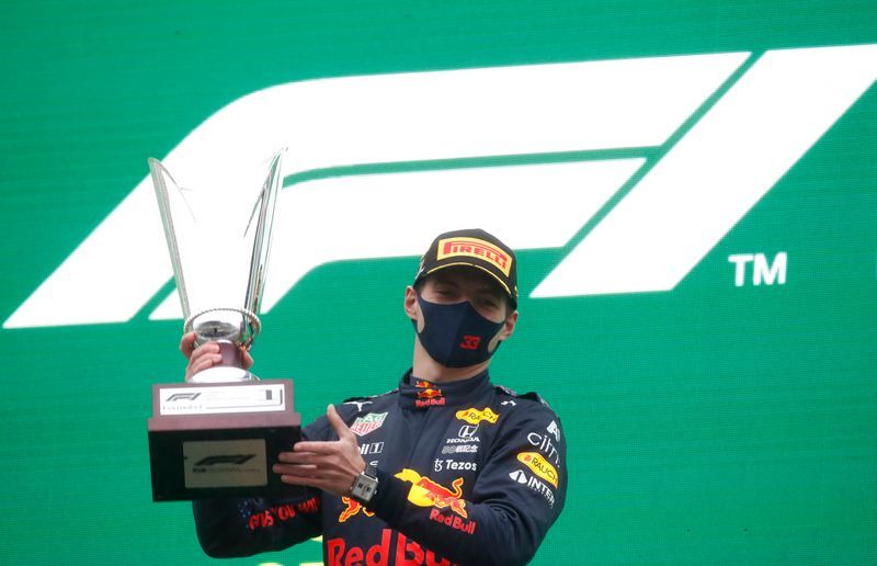 Motor racing-Verstappen wins in Belgium without racing a single lap