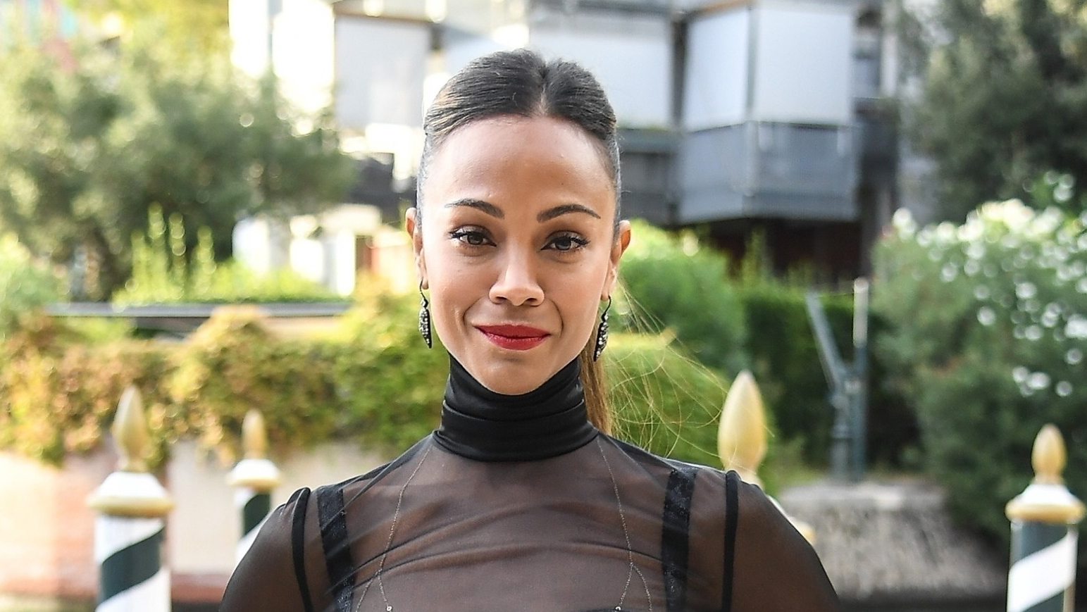 Zoe Saldana Showed Off Her Lingerie Underneath a Sheer LBD on the Red Carpet