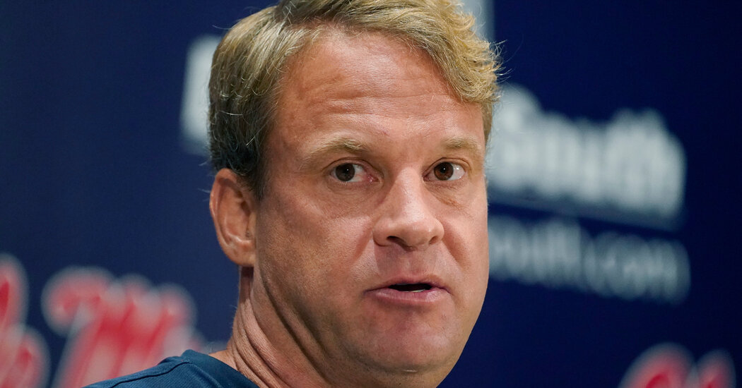 Lane Kiffin, football coach at Ole Miss, will miss Monday’s game after a positive test.