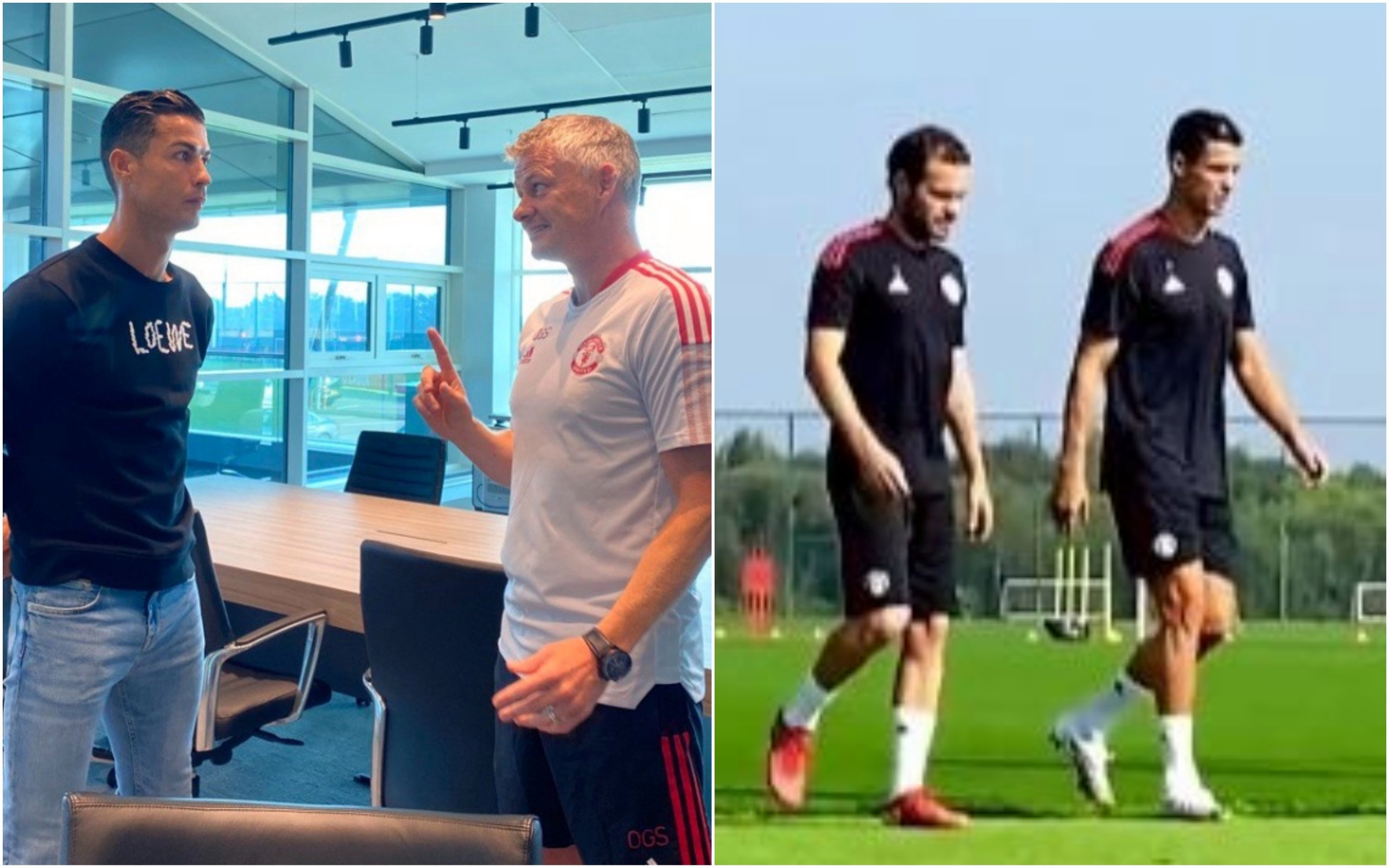 Cristiano Ronaldo reunites with Ole Gunnar Solskjaer and takes part in first Manchester United training session