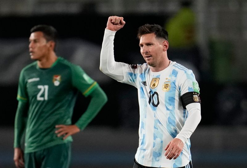 Soccer-Messi overtakes Pele with hat-trick as Argentina beat Bolivia