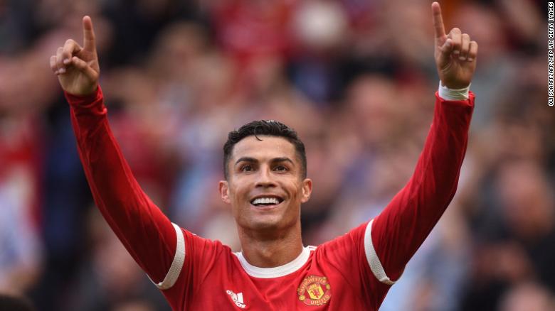 Cristiano Ronaldo scores two goals on his return to Manchester United