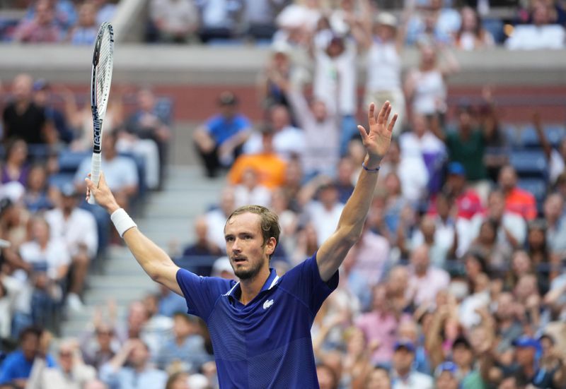 Tennis-Medvedev wins U.S. Open to end Djokovic calendar Grand Slam bid