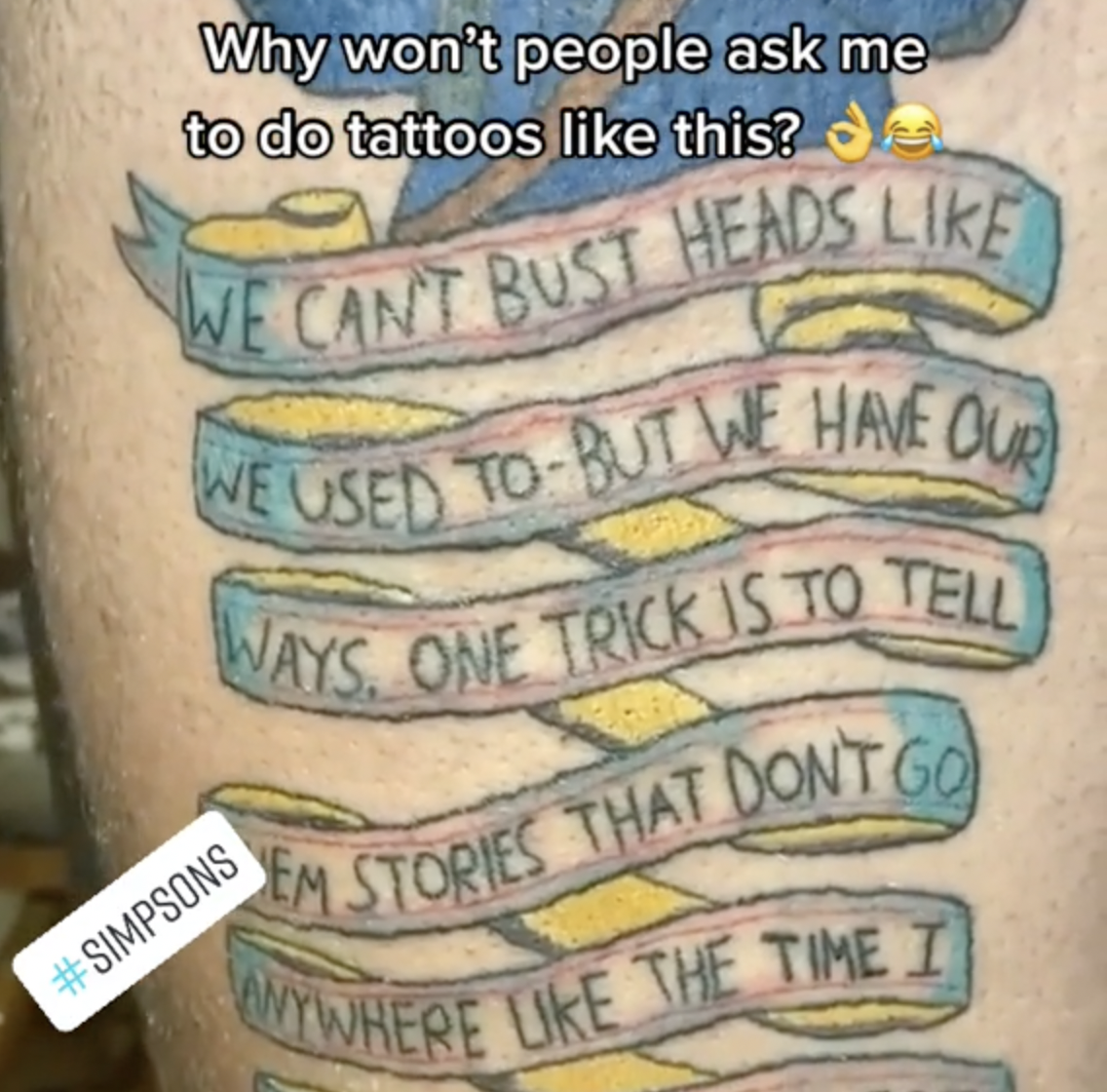 People Torn Over 'Amazing But Awful' Grandpa Simpson Tattoo